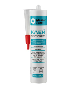 Клей-шпатлевка акриловый MasterTeks HomeMaster для потолочных покрытий и декор элементов 400 гр КАРТРИДЖ белый 9752867