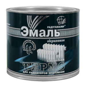 Эмаль акриловая термостойкая  для радиаторов отопления белая 1,9кг (Радуга) (6)