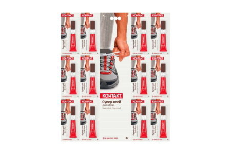 Супер-клей  Для обуви КОНТАКТ 3 г, (12 на карте), арт. КМ 288 - 312 ОБ 22293