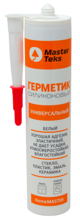 Герметик силиконовый MasterTeks HomeMaster универсальный 260 мл белый (РОССИЯ) 9613444