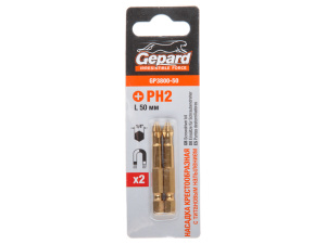 Насадка крестообразная PH2 50мм  2шт с титановым напылением GEPARD GP3800-50