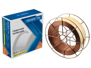 Проволока сварочная омедненная ER 70S-6 ф0,8мм (катушка BS300 15 кг) SOLARIS WM-ER70S6-08S15