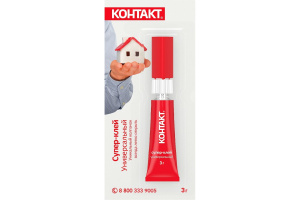 Супер-клей  Универсальный КОНТАКТ 3 г, (12 на карте), арт. КМ 288-312 22291