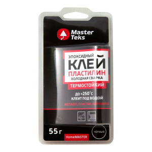 Клей-пластилин эпоксидный холодная сварка MasterTeks HomeMaster термостойкий 55 гр черный 9753193