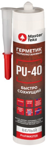 Герметик полиуретановый быстросохнущий MasterTeks ProfiMaster PU-40 280 мл белый 9781801