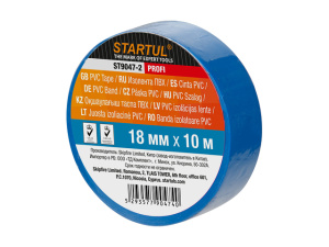 Изолента ПВХ 18ммх10м синяя STARTUL PROFI ST9047-2