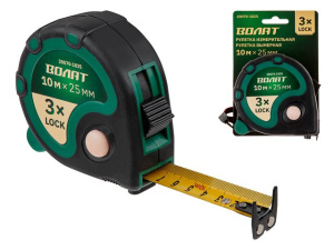 Рулетка  10м/25мм обрезин. корп. ВОЛАТ (быт) 20070-1025