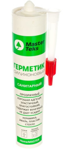 Герметик силиконовый MasterTeks HomeMaster cанитарный 260 мл прозрачный (РОССИЯ) 9613443
