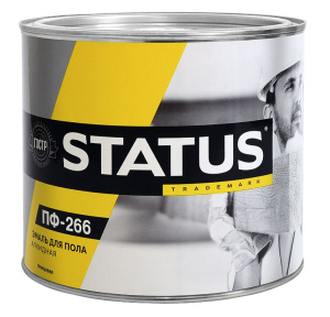 Эмаль ПФ-266 для пола STATUS красно-коричневая 1,8кг (Радуга) (6)