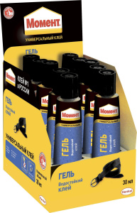 Клей универсальный Момент Гель, 30 мл, в шоу-боксе (120/10шт) 997778