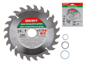 Диск пильный 190х30/20/16 мм 24 зуб. по дереву ВОЛАТ, 88130-24