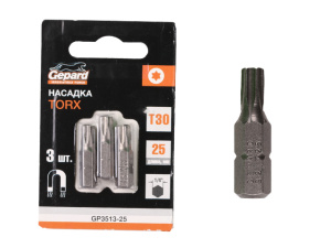 Насадка TORX T30 25мм  3шт GEPARD (GP3513-25), арт.GP3513-25