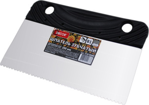 Шпатель DECOR 200 мм зуб В1, металлич.(50шт/250шт) 316-8400 Намерение