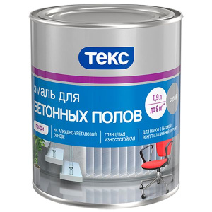 Эмаль ДЛЯ ПОЛА/для бетонных полов ПРОФИ красно-коричневая гл 0,9л (12шт) ТЕКС 700008213