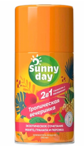 Авт. освежитель воздуха Sunny Day Тропическая вечеринка 250 см3 (сменный баллон) 46 60222 72123 5 Арнест