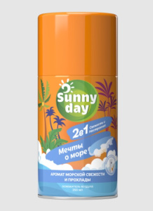 Авт.освежитель воздуха Sunny Day - Мечты О Море 250 см3 (сменный баллон) 46 00104 04143 3 Арнест