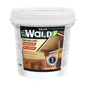 Лак  ВАЛЬД ЦВЕТНОЙ АКРИЛОВЫЙ по дереву тиковое дерево 1л (Радуга) (8)