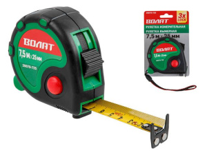 Рулетка  7,5м/25мм обрезин. корп. ВОЛАТ (быт.) 20070-725