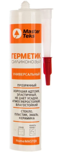 Герметик силиконовый MasterTeks HomeMaster универсальный 260 мл прозрачный (РОССИЯ) 9613445