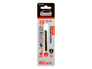 Сверло по металлу ц/х 3.0х33х61 мм HSS-Co, комплект из 2-х шт GEPARD GP1430-061