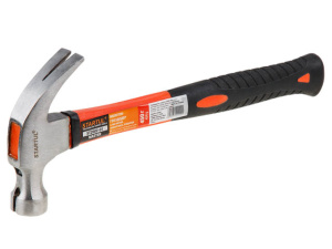 Молоток-гвоздодер 450г с магнитом, фибергл.рукоятка STARTUL 