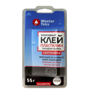 Клей-пластилин эпоксидный холодная сварка MasterTeks HomeMaster для сантехники 55 гр белый 9753192
