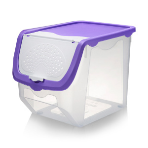 Контейнер для овощей 12л (прозрачный/фиолетовый) арт. 506 (12шт)