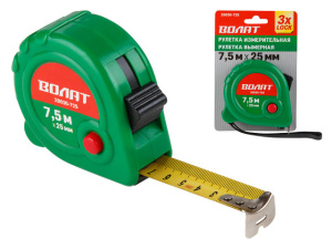 Рулетка  7,5м/25мм пласт. копр. ВОЛАТ (быт.) 20030-725