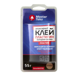 Клей-пластилин эпоксидный холодная сварка MasterTeks HomeMaster для пластика 55 гр бежевый 9753191