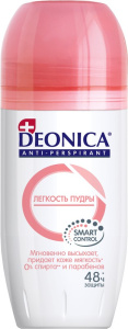 DEONICA Антиперспирант Легкость пудры, 50 мл (ролик), шоубокс 46 00104 03341 4 S Арнест (6)