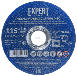 Круг отрезной 115х1.0x22.2 мм для металла и нерж. стали EXPERT STARTUL SE8115-10