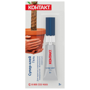 Супер-клей  Гель КОНТАКТ  3 г, (12 на карте), арт. КМ 288 - 312 ГЛ 22292