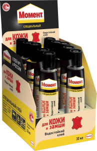 Клей Момент для Кожи и Замши, 30 мл в шоу-боксе (10шт) 2355164