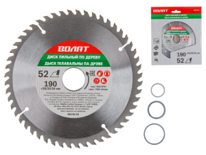 Диск пильный 190х30/20/16 мм 52 зуб. по дереву ВОЛАТ, 88130-52