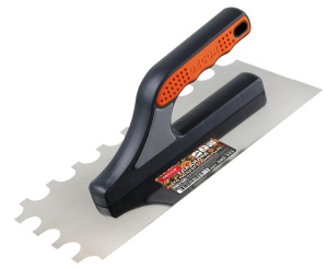 Гладилка DЕCOR, 3К, 280х130 мм, Нерж. полукруглый зуб 15х20 мм; 0,7 мм (11шт/44шт) 680-333 Намерение