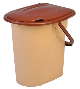 Ведро-туалет с крышкой 22 л (бежевый/коричневый) арт. 143 (5шт)