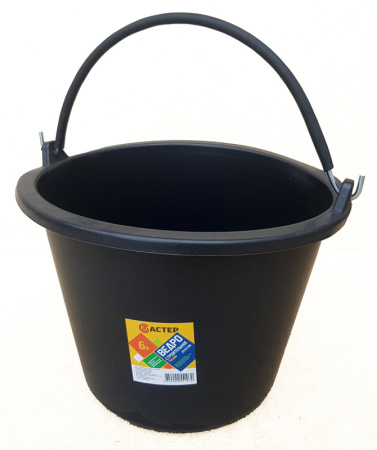 Ведро строит. ПЛАСТиКО круглое Flexible 6 л резинопластик обрезин ручка 2685 (30009)