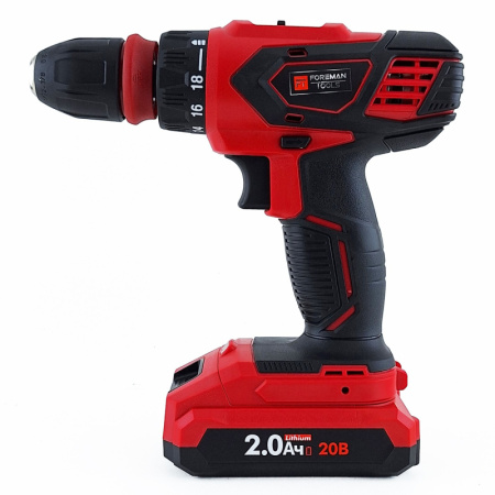 ДРЕЛЬ-ШУРУПОВЕРТ АККУМУЛЯТОРНАЯ FOREMAN tools ДА-120-2СП