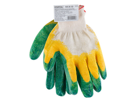 Перчатки х/б, латексное покрытие (двойной облив), 13 класс STARTUL ST7196