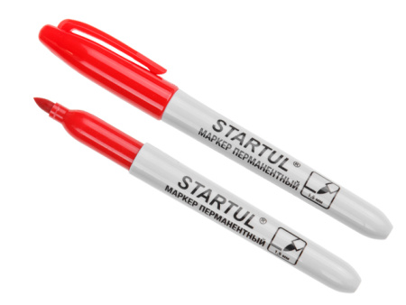 Маркер промышл. перманентный фетровый красный STARTUL PROFI ST4350-03 (12 )