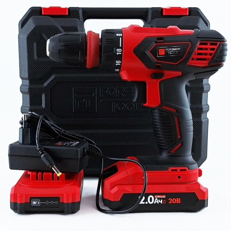 ДРЕЛЬ-ШУРУПОВЕРТ АККУМУЛЯТОРНАЯ FOREMAN tools ДА-120-2СП