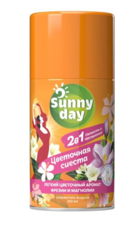 Авт. освежитель воздуха Sunny Day Цветочная сиеста 250 см3 (сменный баллон) 46 60222 72122 8 Арнест