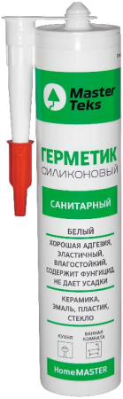 Герметик силиконовый MasterTeks HomeMaster cанитарный 260 мл белый (РОССИЯ) 9613442