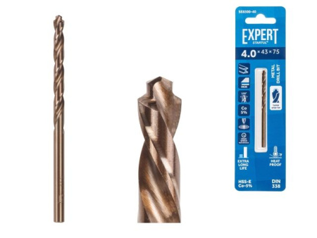 Сверло по металлу ц/х 4.0х43х75 мм HSS-Co EXPERT STARTUL SE8300-40