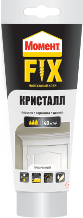 Клей монтажный Момент FIX Кристалл, туба 185г (12шт) 2574393