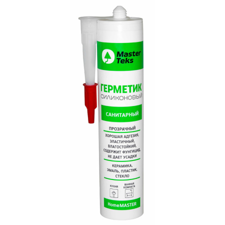 Герметик силиконовый MasterTeks HomeMaster cанитарный 260 мл прозрачный 9612919