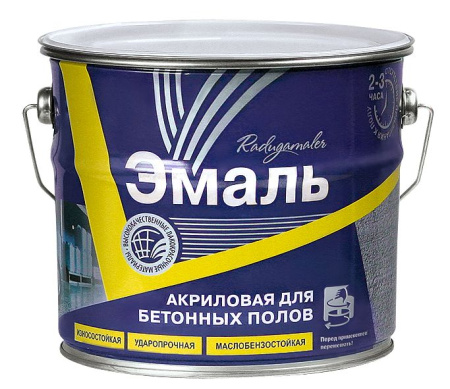 Эмаль акриловая для бетонных полов серая 3,5кг (Радуга) (3)